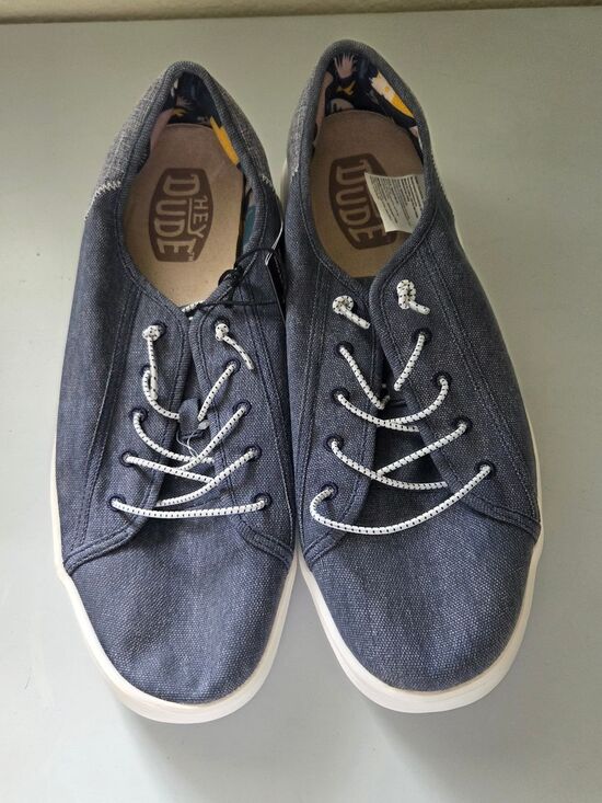 Hey Dude Cody Craft Linen sneakers in Navy main image 5